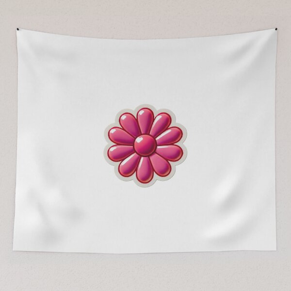 Item preview, RETRO HOT PINK CUTE DAISY 3D GLOSSY STICKER designed and sold by Arts4U.
