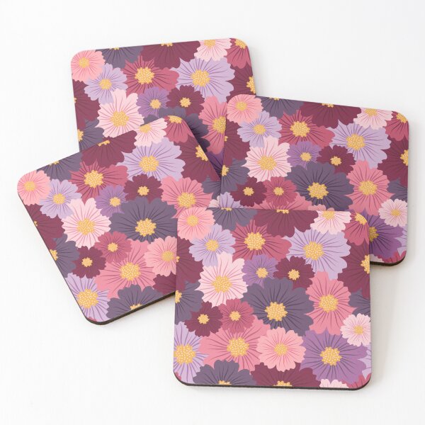 Item preview, Purple Maroon Daisy Floral Pattern designed and sold by Magnolia Valley Art.