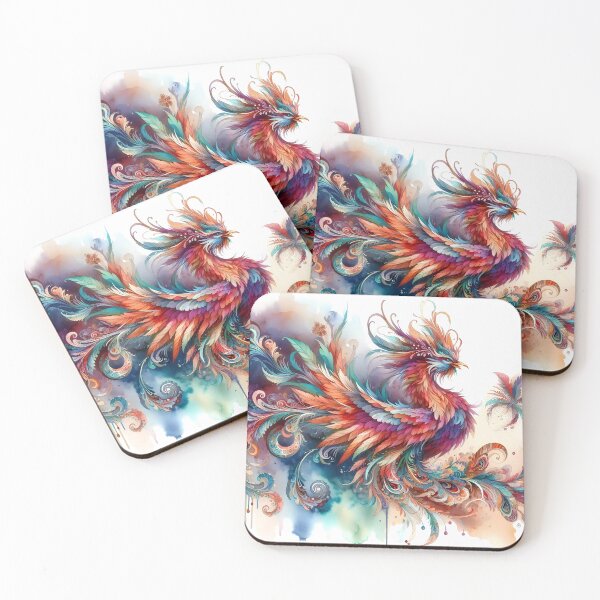 Item preview, Resplendent Phoenix in a Flourish of Vibrant Feathers designed and sold by Vitalka-uk.