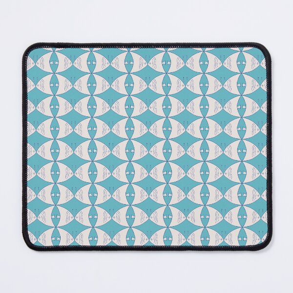 Item preview, Fish left & right - white with nautical aqua background designed and sold by SCdesignqld.