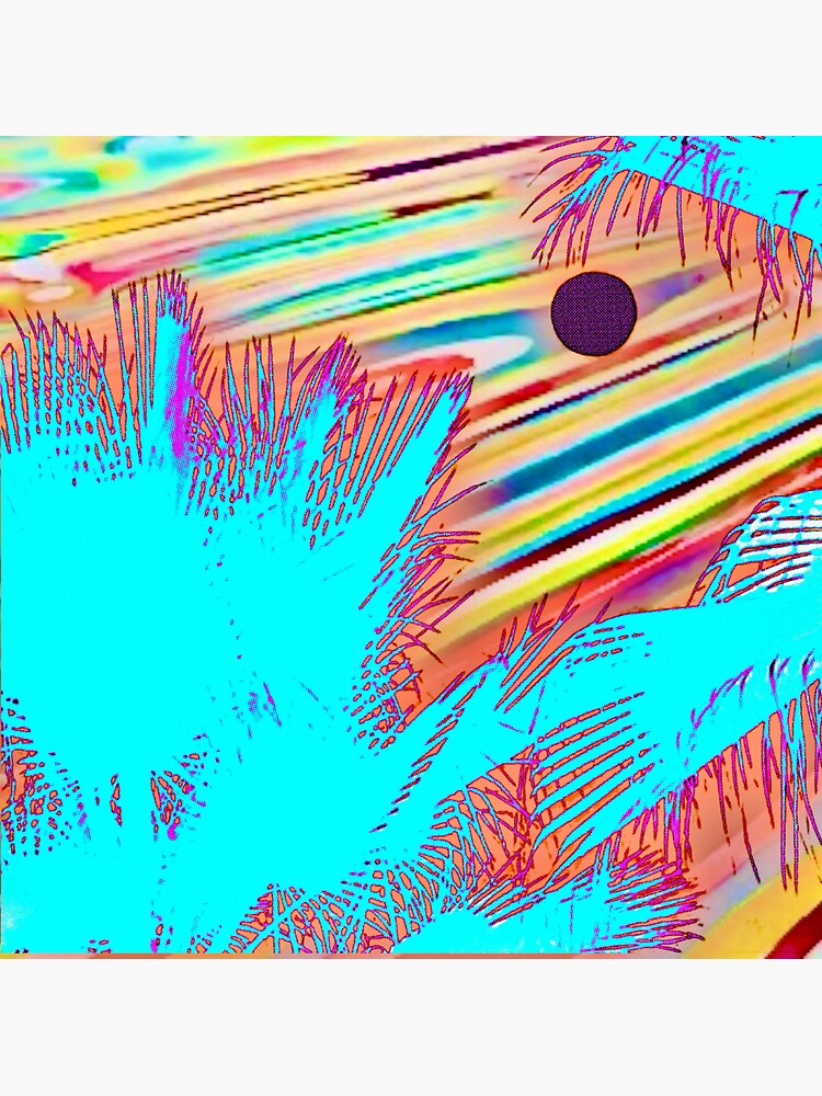 Thumbnail 3 of 3, Sticker, The SoCal Sun in a Rainbow Sky designed and sold by 1SadBlackSheep.