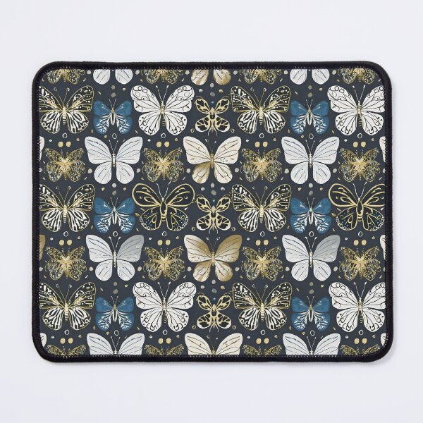 Item preview, Gold Navy Butterfly Pattern designed and sold by Magnolia Valley Art.