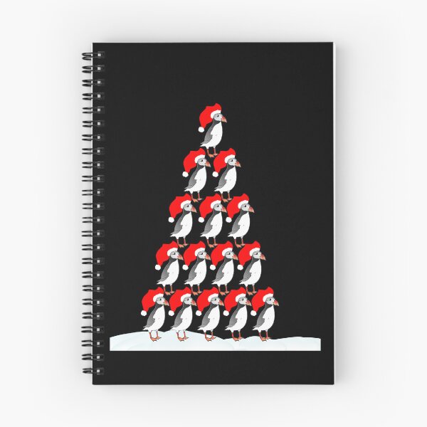 Item preview, Funny Puffin Christmas tree on snow elf hat puffin Xmas bird  designed and sold by Artstastic.