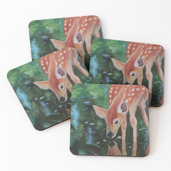 Item preview, Deer Looking in Water Painting designed and sold by IgorAndMore.