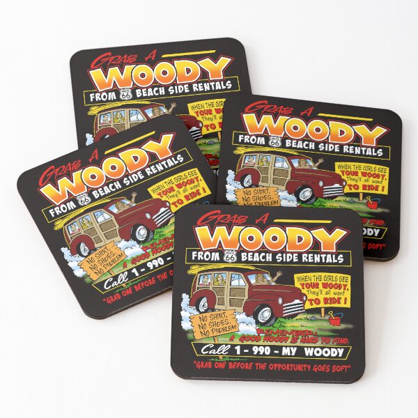 Item preview, Funny RT 66 Beach Ask Me About My Woody Car play on words designed and sold by thet-shirtman.