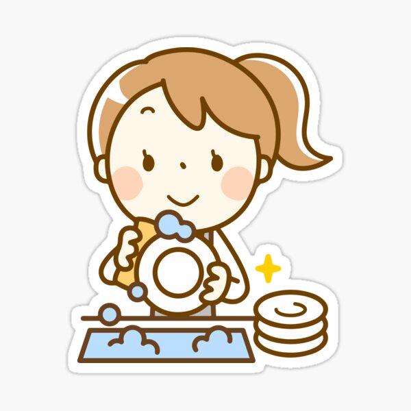 Washing Dishes Sticker