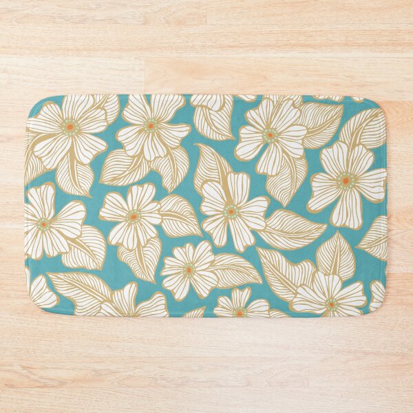 Item preview, Hand Drawn Gold and Turquoise Tropical Floral Pattern designed and sold by schorrnuff.