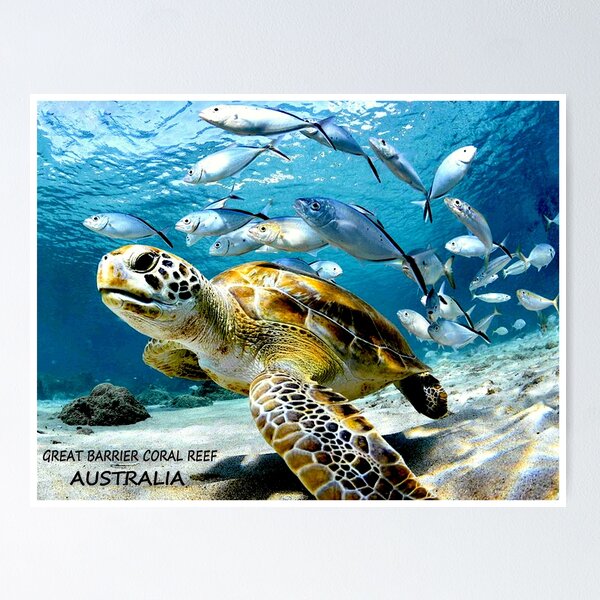 Artikelvorschau, Great Barrier Coral Reef Vintage Werbung Queensland Australien Reisedruck entworfen und verkauft von posterbobs.