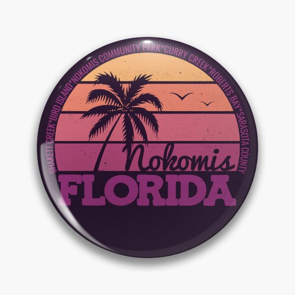 Item preview, Nokomis Florida Sunset Retro Vintage Local Pride Logo designed and sold by CRHPOD20.