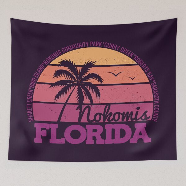 Item preview, Nokomis Florida Sunset Retro Vintage Local Pride Logo designed and sold by CRHPOD20.
