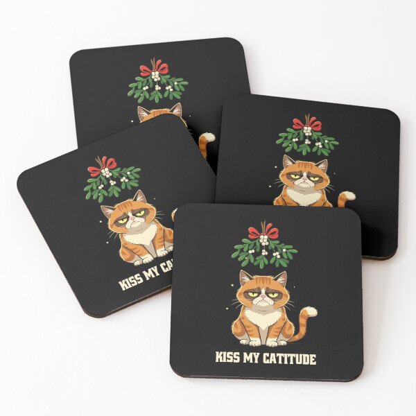 Item preview, Funny Christmas Pouty Cat Kiss My designed and sold by HolidayT-Shirts.