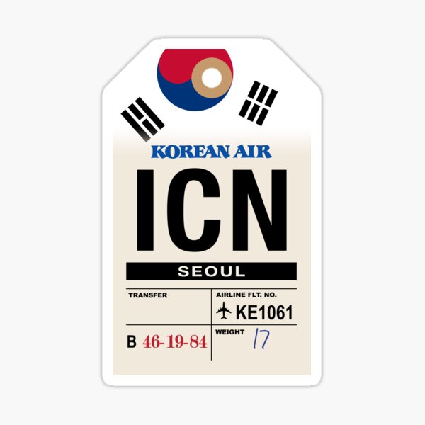 Item preview, Seoul (ICN) South Korea Airline Luggage Tag designed and sold by travelwitheric.