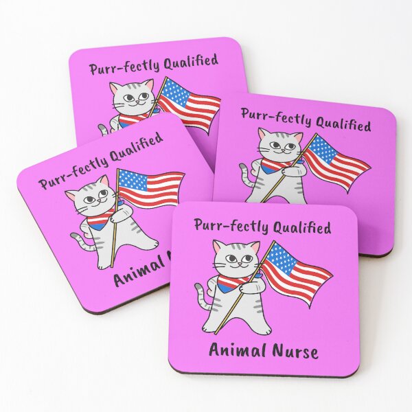 Item preview, Purr-fectly Qualified Patriotic Animal Nurse designed and sold by SentiMetalExp.
