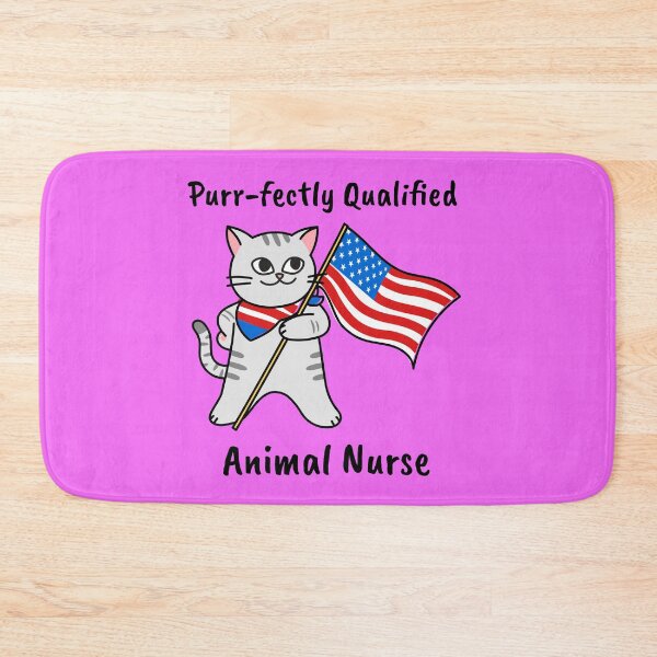 Item preview, Purr-fectly Qualified Patriotic Animal Nurse designed and sold by SentiMetalExp.