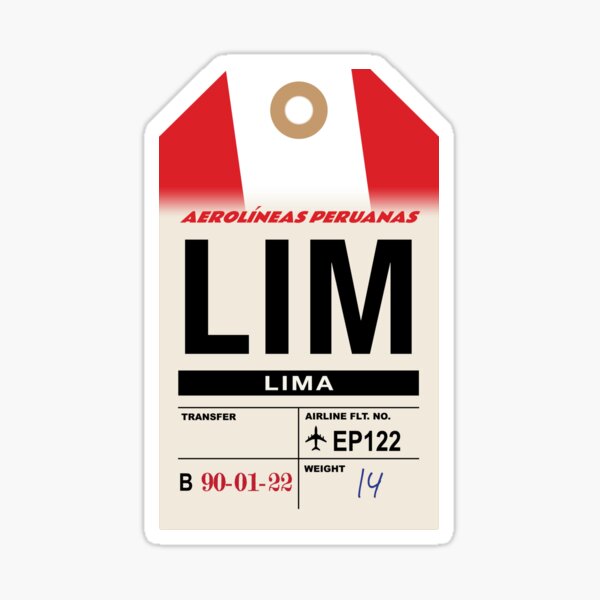 Item preview, Lima (LIM) Peru Airline Luggage Tag designed and sold by travelwitheric.