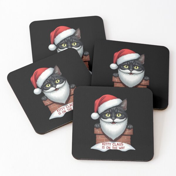 Item preview, Funny Christmas Kitty Claus Is On The Way designed and sold by HolidayT-Shirts.