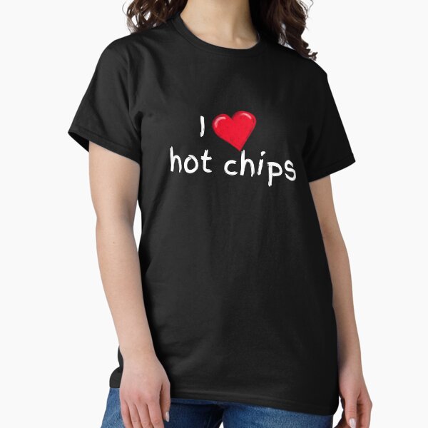 Item preview, I love hot chips collection white writing  designed and sold by Kaylews_Designs.