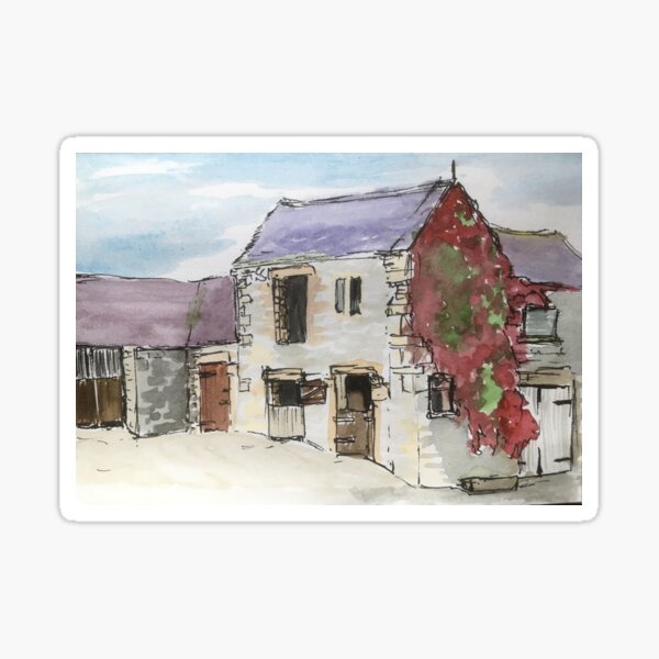 Barn With Red Creeper Sticker