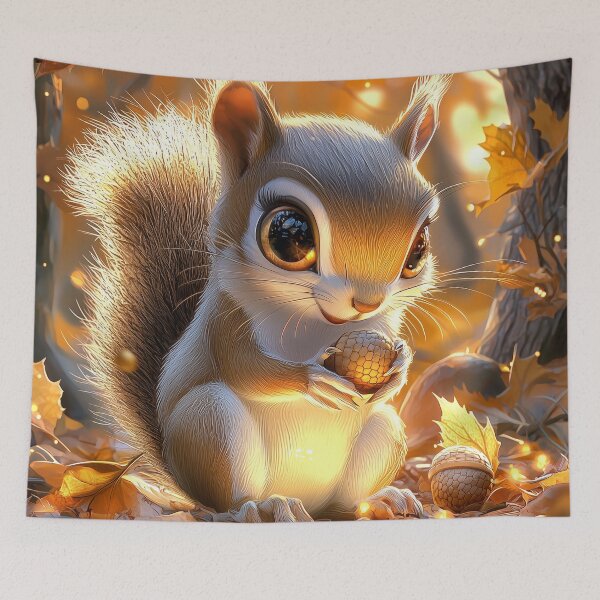 Item preview, Red squirrel, Orange Leaves designed and sold by silp159.