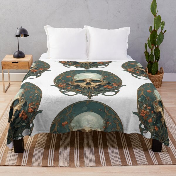 Item preview, Art nouveau skull designed and sold by MendaciousMina.