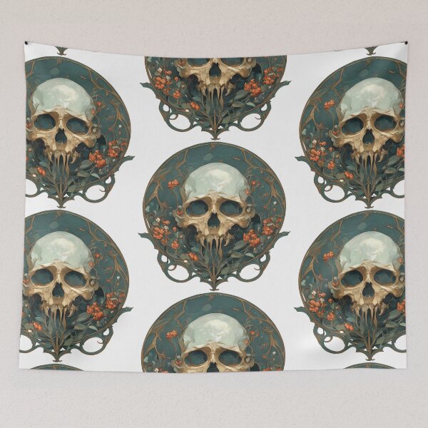 Item preview, Art nouveau skull designed and sold by MendaciousMina.