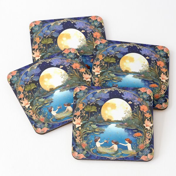 Item preview, Three mermaids and moon designed and sold by MarilynBaldey7.
