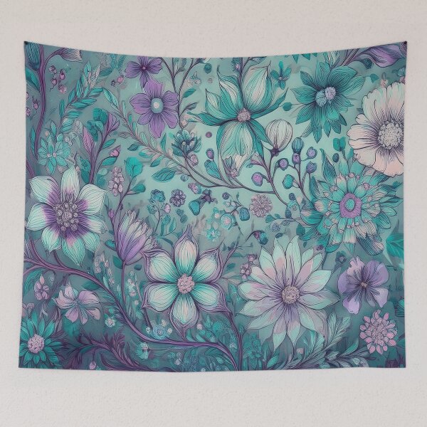 Item preview, Retro Hippie: Blue Flower Child Garden designed and sold by J Marielle Designs.
