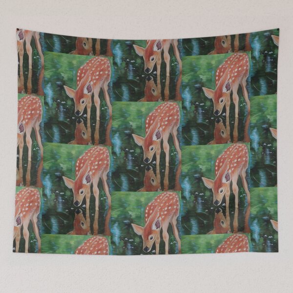Item preview, Deer Looking in Water Painting designed and sold by IgorAndMore.