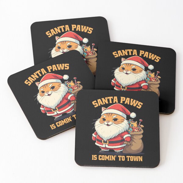 Item preview, Funny Christmas Santa Paws Is Coming To Town designed and sold by HolidayT-Shirts.