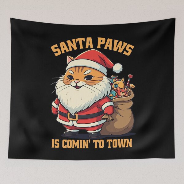 Item preview, Funny Christmas Santa Paws Is Coming To Town designed and sold by HolidayT-Shirts.
