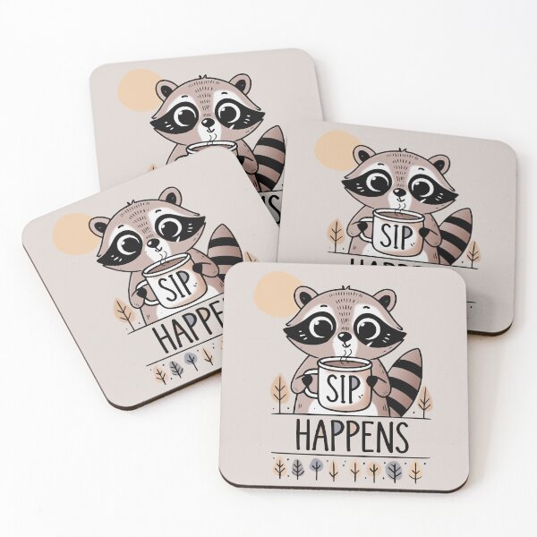 Item preview, Sip Happens Cute Raccoon designed and sold by Art Happens.