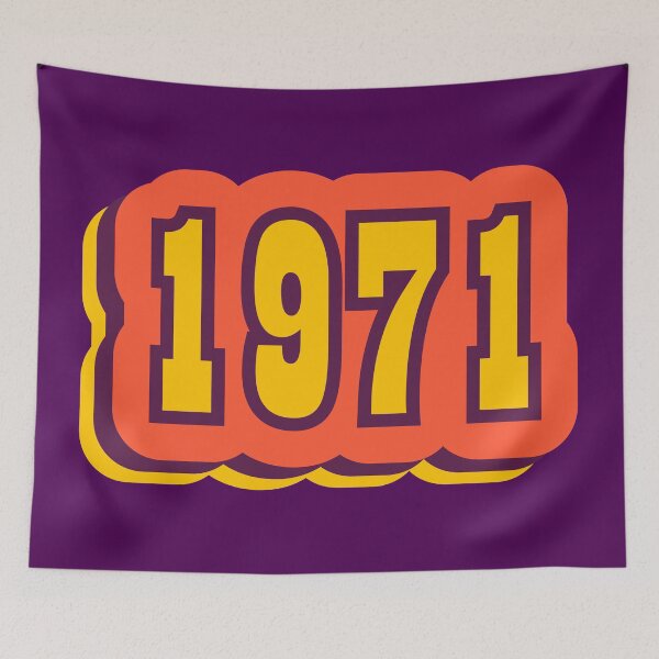 Item preview, 1971 Retro Typography, Vintage Birth Year Style designed and sold by ArtNoveltee.