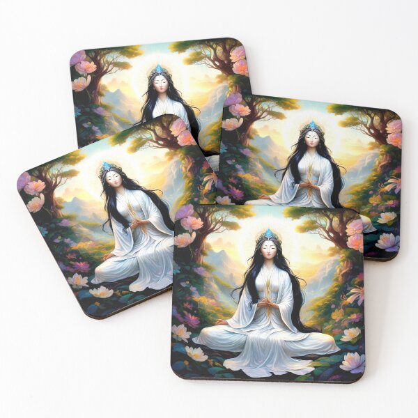 Item preview, Quan Yin and in a bower of flowers designed and sold by MarilynBaldey7.