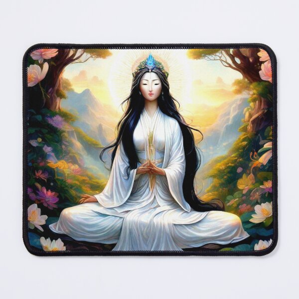 Item preview, Quan Yin and in a bower of flowers designed and sold by MarilynBaldey7.