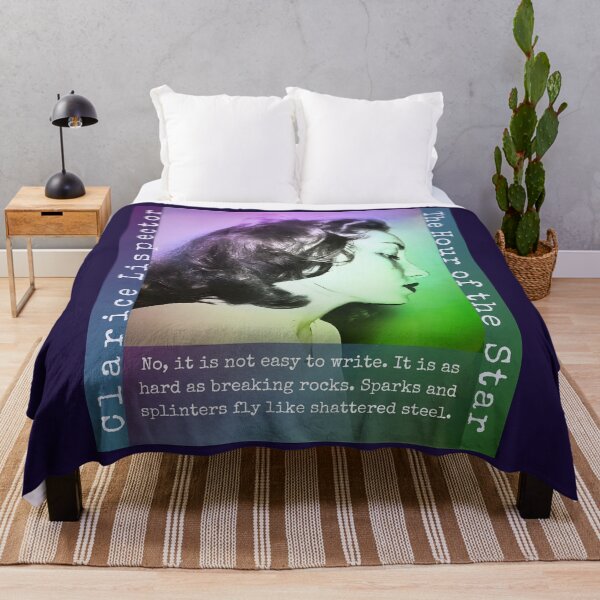 Item preview, Clarice Lispector quote: No, it is not easy to write. It is as hard as breaking rocks. Sparks and splinters fly like shattered steel. designed and sold by artbleed.