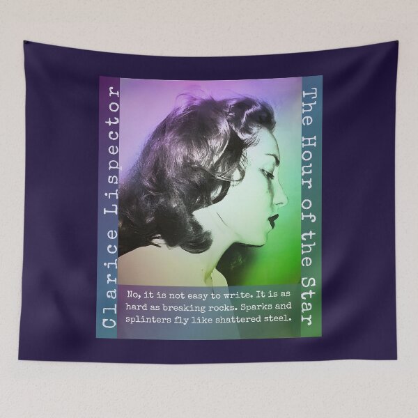 Item preview, Clarice Lispector quote: No, it is not easy to write. It is as hard as breaking rocks. Sparks and splinters fly like shattered steel. designed and sold by artbleed.