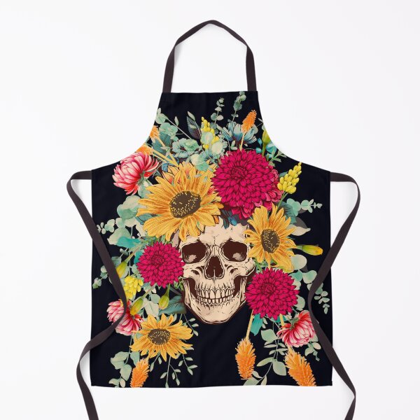 Item preview, Skull with Lucious Locks of Fowers designed and sold by FullMoonRebels.