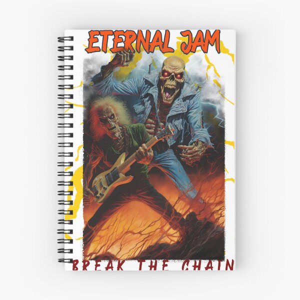 Item preview, Eternal Jam – Break the Chains | Diseño rockero de los años 80 con esqueleto rockero designed and sold by Pansies1.