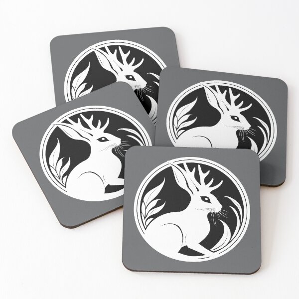 Item preview, White Jackalope Mythical Creature Folklore Art designed and sold by LucentJourneys.
