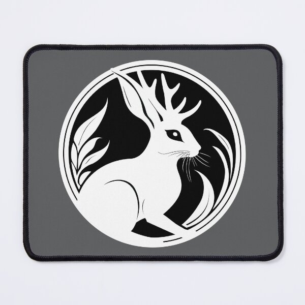 Item preview, White Jackalope Mythical Creature Folklore Art designed and sold by LucentJourneys.