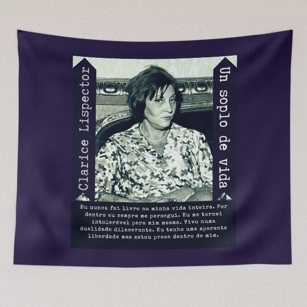 Item preview, Clarice Lispector quote:Eu nunca fui livre na minha vida inteira. Por dentro eu sempre me persegui. Eu me tornei intolerável para mim mesma.  designed and sold by artbleed.