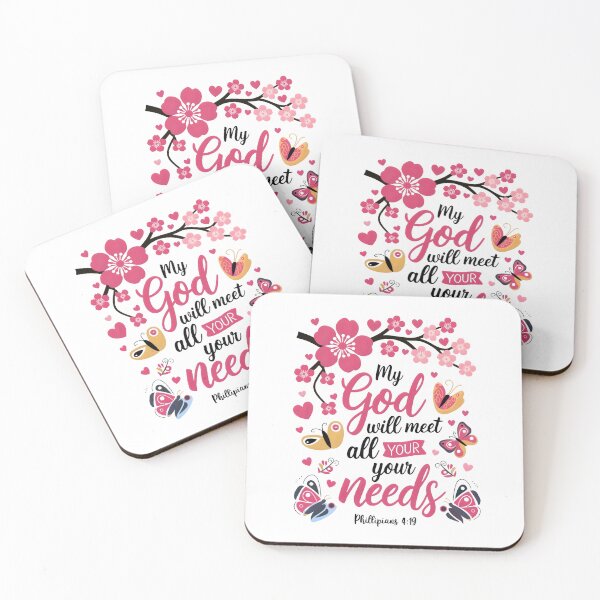 Item preview, My God Will Meet All Your Needs | Philippians 4:19 | Girly Christian Design designed and sold by Heal-Heart-Soul.