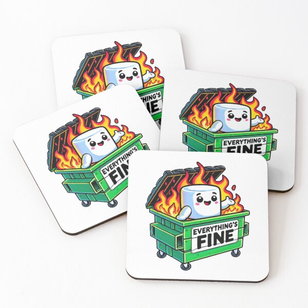 Item preview, funny dumpster fire everythings fine marshmallow  designed and sold by headpossum.