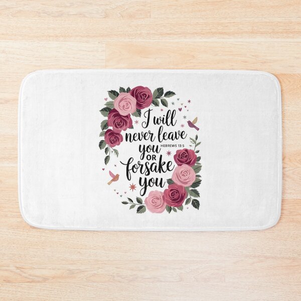 Item preview, I Will Never Leave You Nor Forsake You" - Hebrews 13:5, Rose and Birds Design designed and sold by Heal-Heart-Soul.