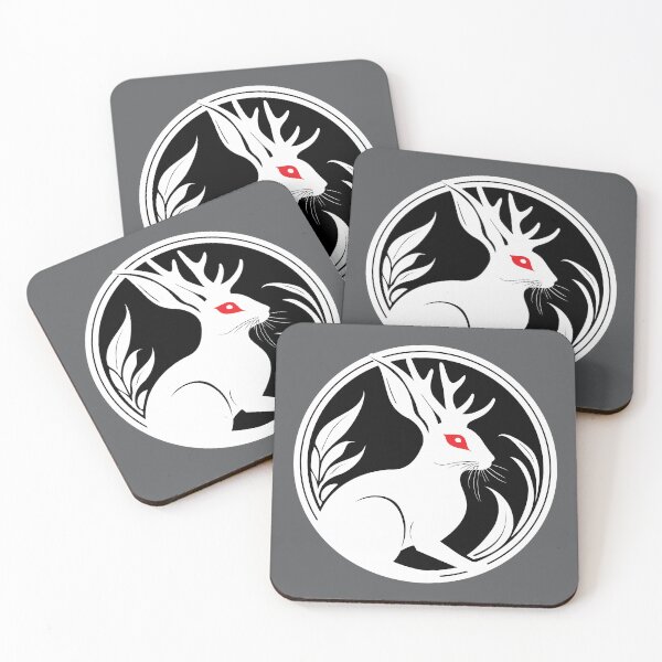 Item preview, Albino Jackalope Mythical Creature Folklore Art designed and sold by LucentJourneys.