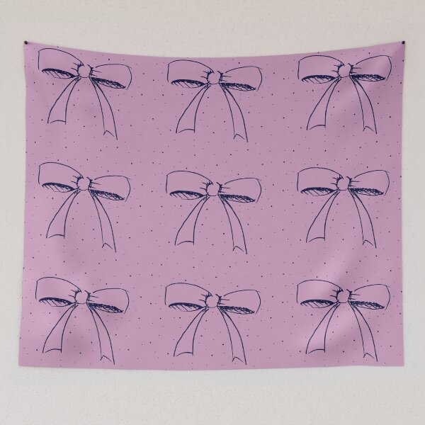 Item preview, Puffy  Navy Bow on Soft Pink. designed and sold by MagentaTwilight.