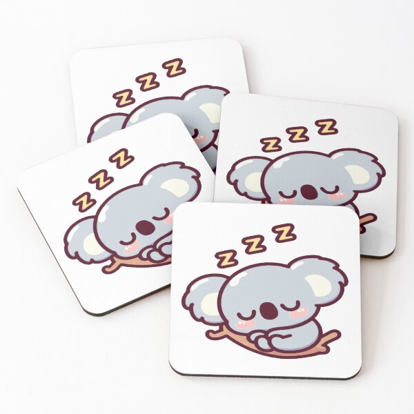 Item preview, Cute koala in kawaii chibi style sleeping on a branch designed and sold by AdrianMDesigns.