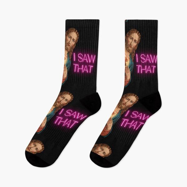 Item preview, I SAW THAT JESUS Neon Letters Fun Design Meme designed and sold by thisisalearcila.