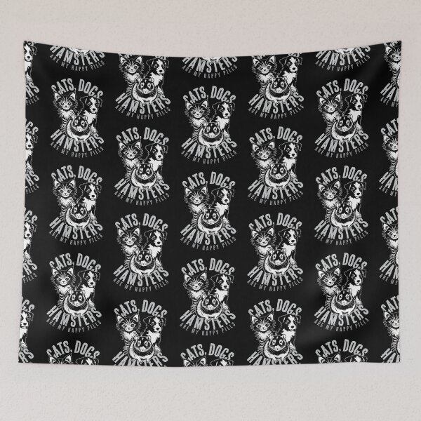 Item preview, CATS DOGS AND HAMSTERS HAPPY PILLS PETS LOVE designed and sold by Madjack Tees Kiwi SuperStore.