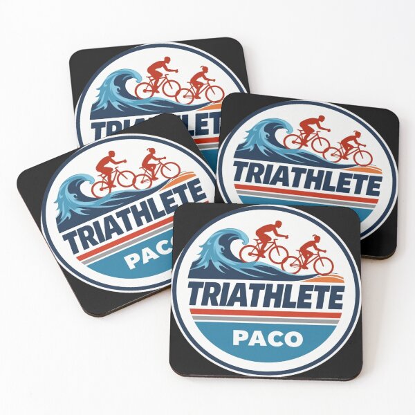 Artikelvorschau, Dynamischer Triathlet Paco Sticker - Schwimmen, Radfahren, Laufen Icons entworfen und verkauft von Triathlongram.